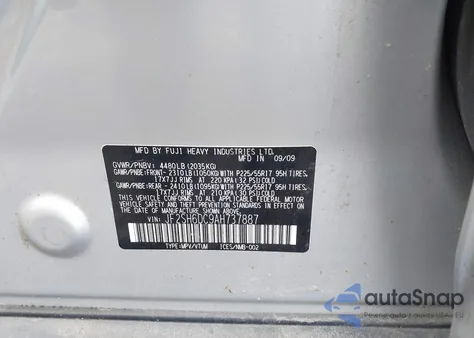 2010 Subaru Forester 2.5X Limited from USA, damaged, VIN JF2SH6DC9AH737887